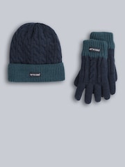 Blå - Sett med Animal hatter og hansker til barn, pelsfôret - Bilde 1 av 6