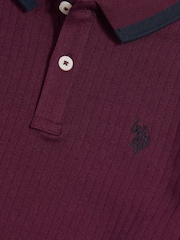 U.S. Polo Assn Polo-Shirt mit Rippenstruktur - Bild 7 von 7