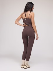 OSIA Chocolate Brown Tipped High Waist Leggings - Image 2 of 4