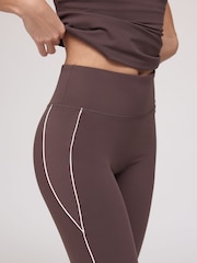 OSIA Chocolate Brown Tipped High Waist Leggings - Image 4 of 4