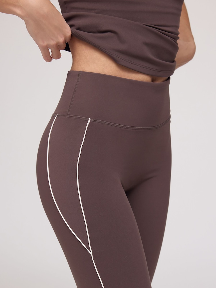 OSIA Chocolate Brown Tipped High Waist Leggings - Image 4 of 4