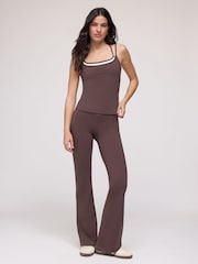 OSIA Chocolate Brown Tipped Double Layer Vest - Image 3 of 4