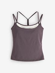 OSIA Chocolate Brown Tipped Double Layer Vest - Image 5 of 7