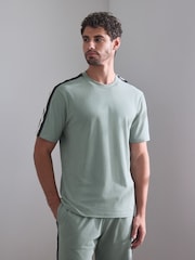 Green/Grey Side Stripe Stripe Short Sleeve Jersey Pyjamas Set 2 Pack - Image 2 of 13