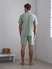 Green/Grey Side Stripe Stripe Short Sleeve Jersey Pyjamas Set 2 Pack - Image 4 of 13