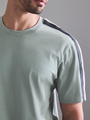 Green/Grey Side Stripe Stripe Short Sleeve Jersey Pyjamas Set 2 Pack - Image 5 of 13