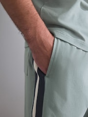 Green/Grey Side Stripe Stripe Short Sleeve Jersey Pyjamas Set 2 Pack - Image 6 of 13