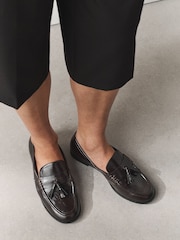 Chocolate Brown Forever Comfort® Tassle Penny Loafers - Image 2 of 10