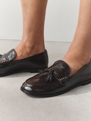 Chocolate Brown Forever Comfort® Tassle Penny Loafers - Image 4 of 10