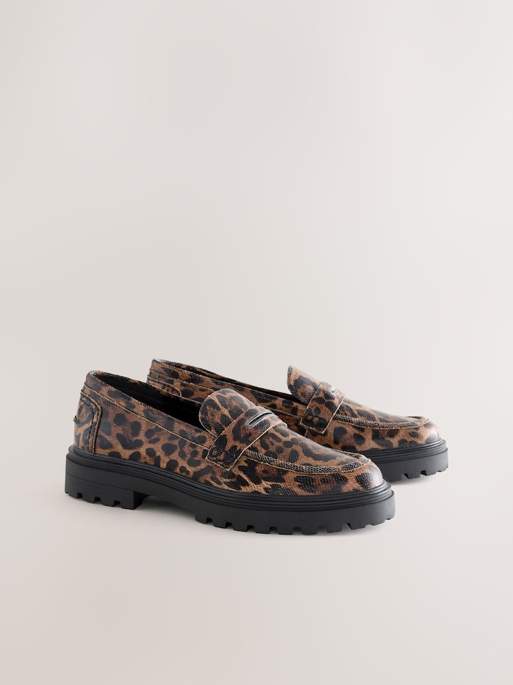 Leopard Forever Comfort® Chunky Sole Loafers - Image 2 of 9 Leopard Forever Comfort® Chunky Sole Loafers - Image 2 of 9