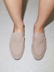 Sivkasto rjava - Nabrani mokasini N.Premium Almond Toe - Slika 3 iz 4
