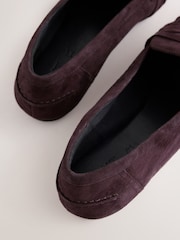 Chocolate Brown Forever Comfort® Suede Leather Ruched Loafers - Image 7 of 7