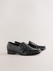 Black Forever Comfort® Ruched Leather Loafers - Image 2 of 5