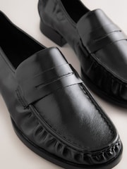 Black Forever Comfort® Ruched Leather Loafers - Image 4 of 5