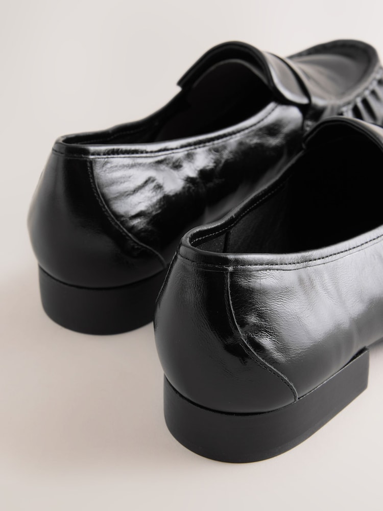 Black Forever Comfort® Ruched Leather Loafers - Image 5 of 5