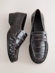 Chocolate Brown Forever Comfort® Ruched Leather Loafers - Image 1 of 10