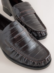 Chocolate Brown Forever Comfort® Ruched Leather Loafers - Image 10 of 10