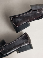 Chocolate Brown Forever Comfort® Ruched Leather Loafers - Image 11 of 11