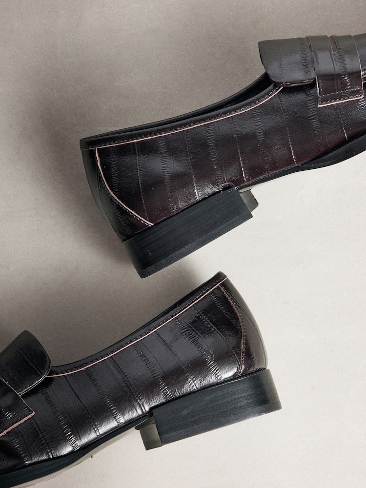 Chocolate Brown Forever Comfort® Ruched Leather Loafers - Image 11 of 11 Chocolate Brown Forever Comfort® Ruched Leather Loafers - Image 11 of 11