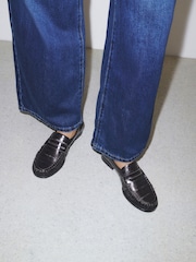Chocolate Brown Forever Comfort® Ruched Leather Loafers - Image 2 of 10