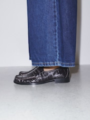 Chocolate Brown Forever Comfort® Ruched Leather Loafers - Image 3 of 10