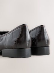 Chocolate Brown Forever Comfort® Ruched Leather Loafers - Image 9 of 10