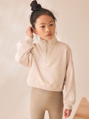 Neutral Quarter Zip Sweatshirt (3-16yrs) - Image 1 of 4