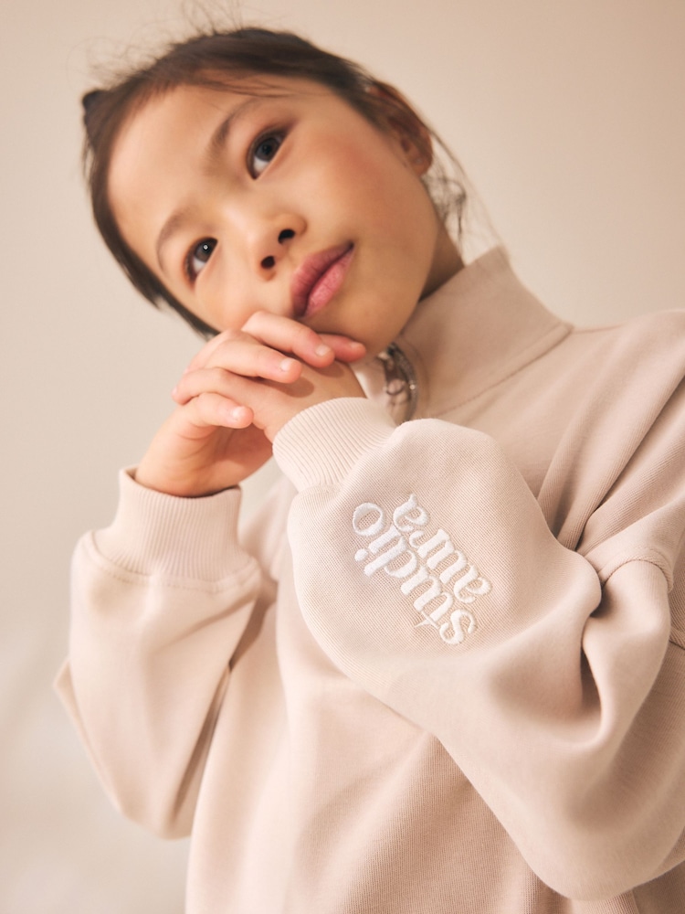 Neutral Quarter Zip Sweatshirt (3-16yrs) - Image 4 of 4
