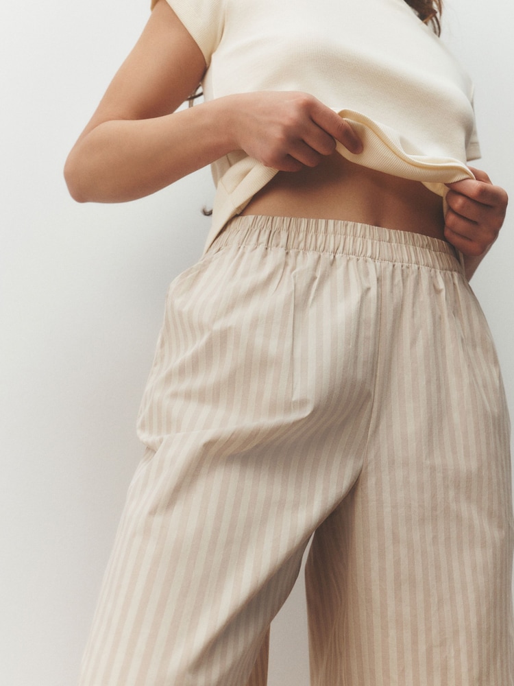 Ecru Stripe/Ditsy Longline Bermuda Cotton Shorts 2 Pack - Image 10 of 10