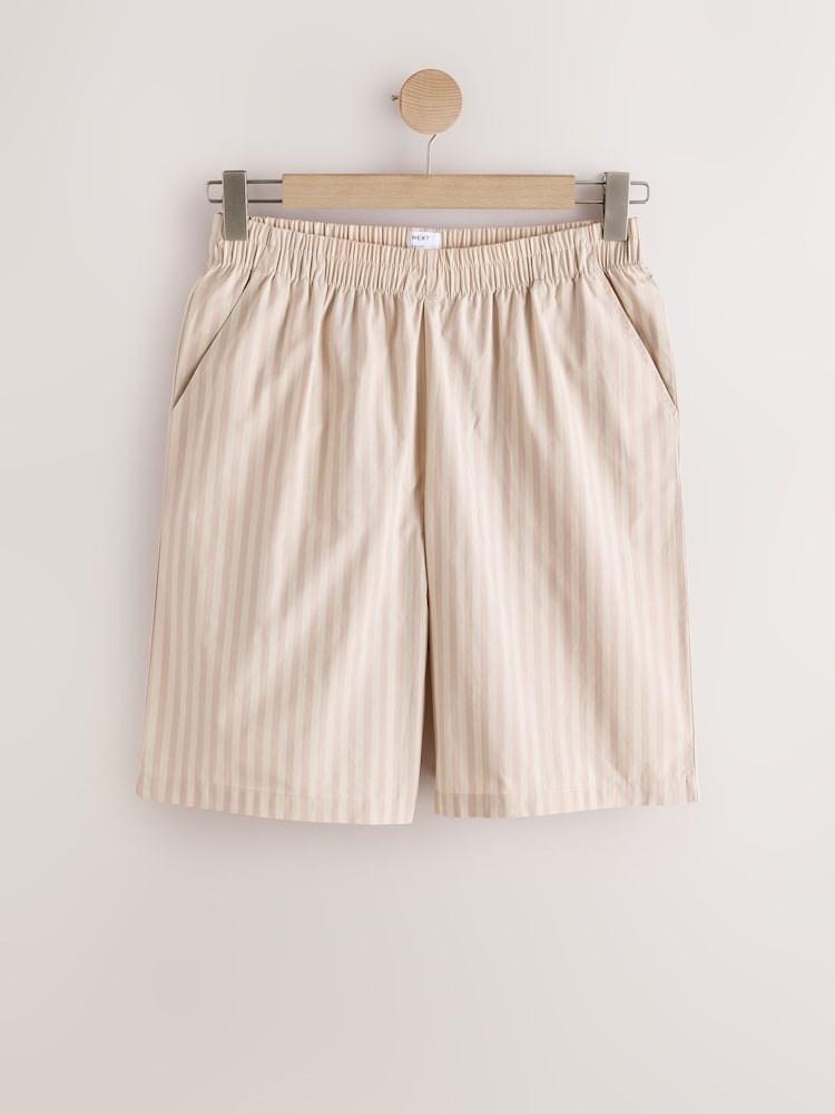 Ecru Stripe/Ditsy Longline Bermuda Cotton Shorts 2 Pack - Image 2 of 10