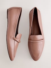 חום בהיר - Forever Comfort® Leather Point Toe Loafers - תמונה 1 מתוך 9