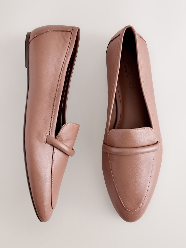 חום בהיר - Forever Comfort® Leather Point Toe Loafers - תמונה 1 מתוך 9