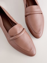 חום בהיר - Forever Comfort® Leather Point Toe Loafers - תמונה 8 מתוך 9