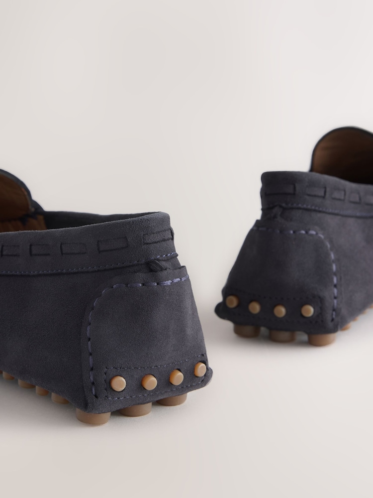 Navy N.Premium Whipstitch Driver Moccasins Shoes - Image 10 of 10