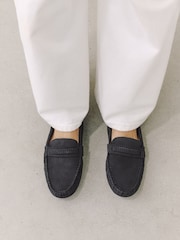 Navy N.Premium Whipstitch Driver Moccasins Shoes - Image 4 of 10
