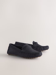 Navy N.Premium Whipstitch Driver Moccasins Shoes - Image 7 of 10