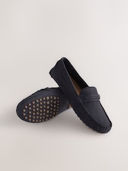 Navy N.Premium Whipstitch Driver Moccasins Shoes - Image 9 of 10