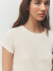 Grey/Ecru Ribbed T-Shirts 2 Pack - Image 5 of 5