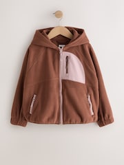 Chocolate Brown Zip Up Hooded Fleece Jacket (3-16yrs) - Image 1 of 5