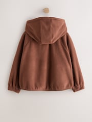 Chocolate Brown Zip Up Hooded Fleece Jacket (3-16yrs) - Image 3 of 5