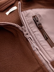Chocolate Brown Zip Up Hooded Fleece Jacket (3-16yrs) - Image 4 of 5
