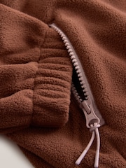 Chocolate Brown Zip Up Hooded Fleece Jacket (3-16yrs) - Image 5 of 5