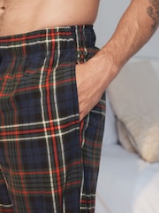 Navy Blue Cosy Check Jersey Pyjama Bottoms - Image 4 of 8