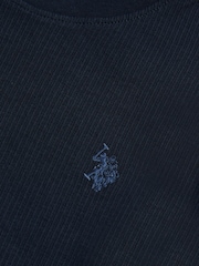Albastru - U.S. Polo Assn Vertical Texture T-Shirt - Imaginea 7 din 7