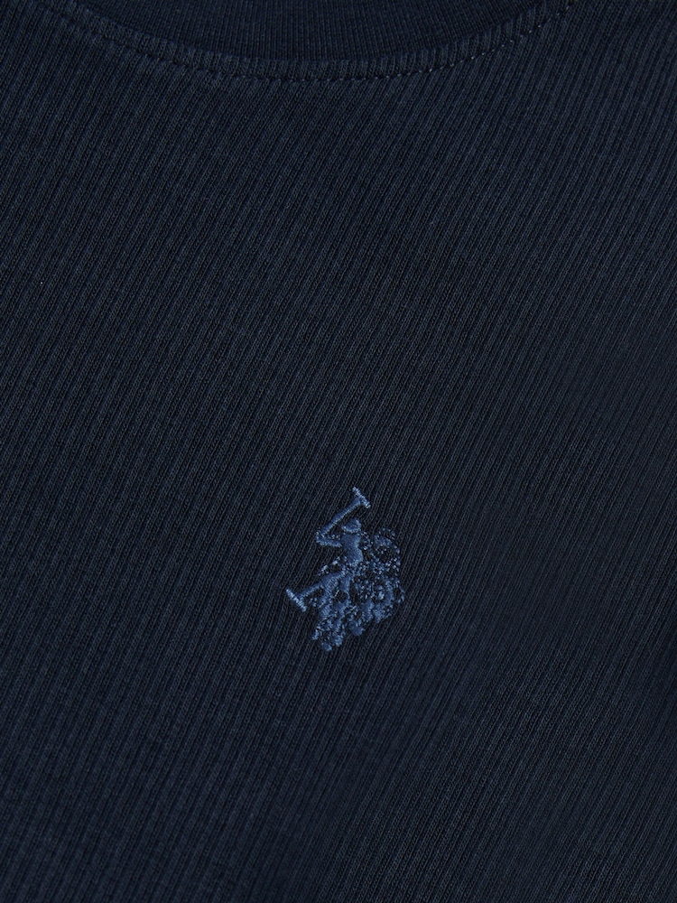 Albastru - U.S. Polo Assn Vertical Texture T-Shirt - Imaginea 7 din 7