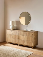 Natural Arches Mango Effect Wide 8 Drawer Chest of Drawers - Image 2 of 10