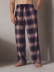 Berry Red Cosy Check Jersey Pyjama Bottoms - Image 1 of 8