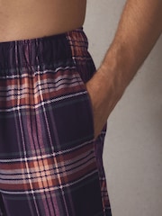 Berry Red Cosy Check Jersey Pyjama Bottoms - Image 5 of 8