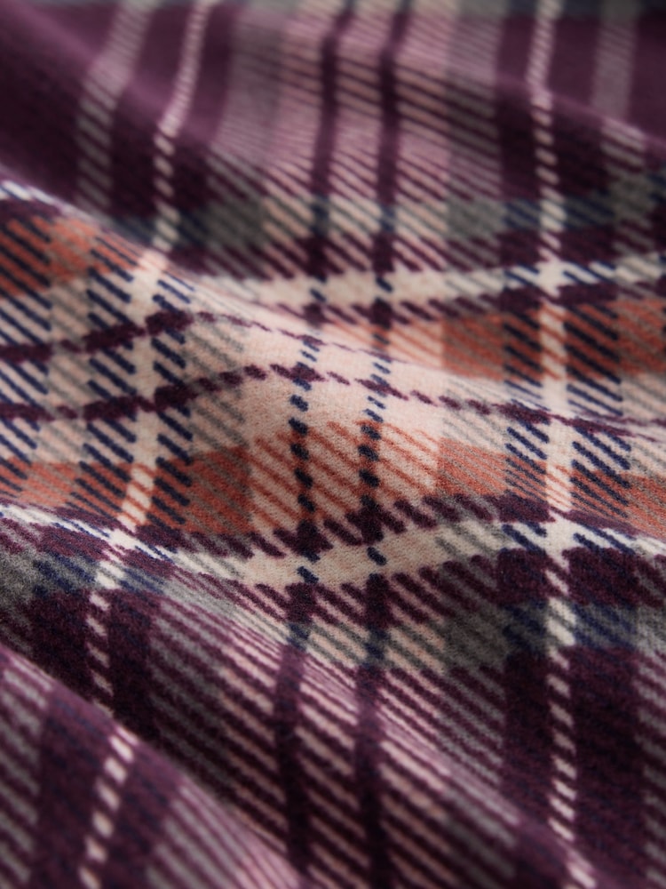 Berry Red Cosy Check Jersey Pyjama Bottoms - Image 8 of 8