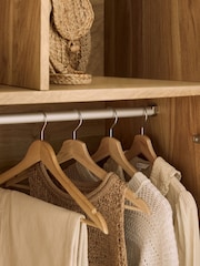 Mid Natural Arches Mango Wood Effect Triple Wardrobe - Image 5 of 10